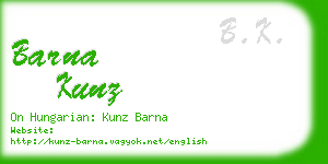 barna kunz business card